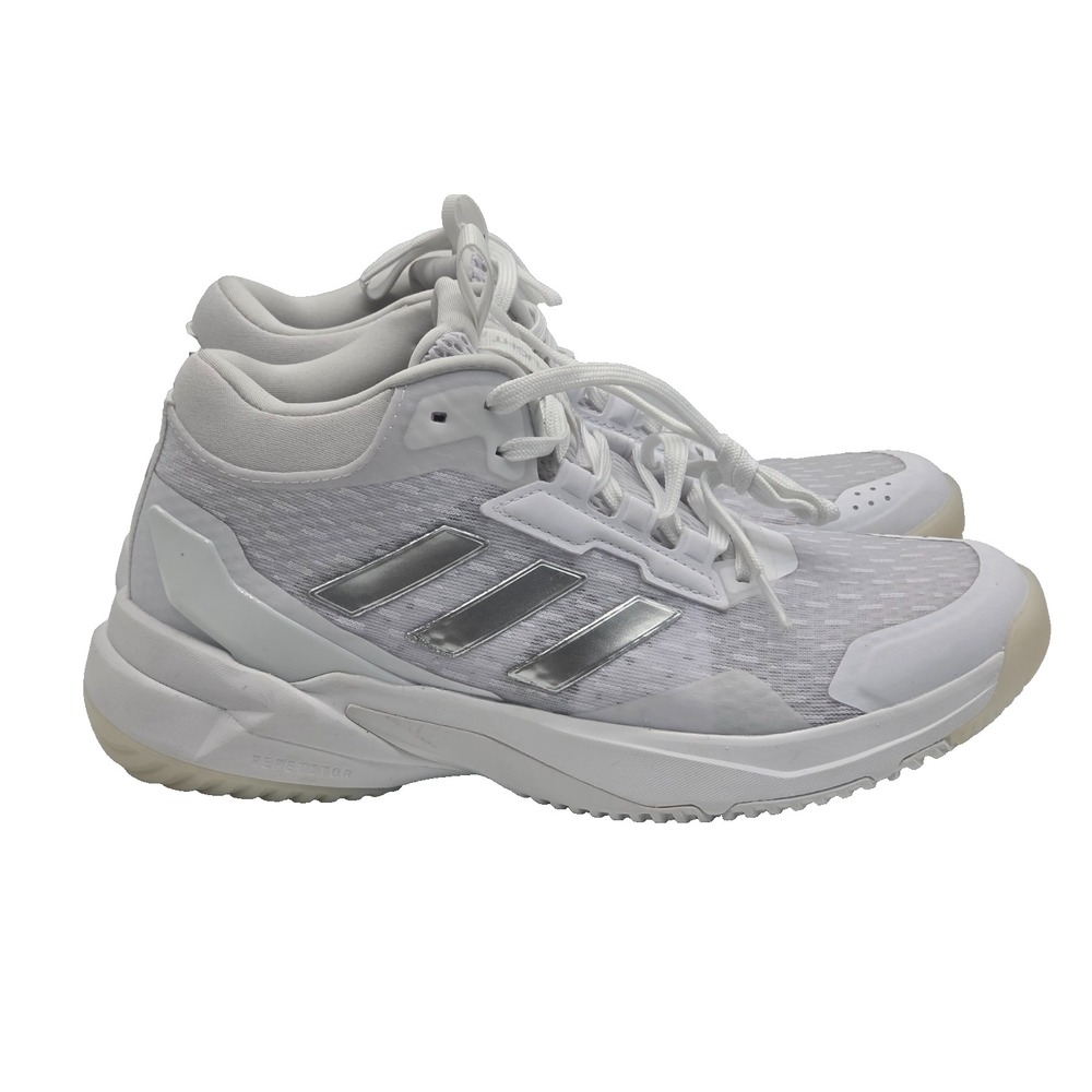 Adidas Crazyflight 6 Mid Womens 7 Cloud White Silver Volleyball Shoes HP7030